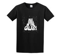 Best Dad In Galaxy Top Unisex 100% Cotton Short-Sleeve T-Shirts Black L