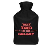 Best Dad In The Galaxy - Botella de agua de goma con cubierta de felpa suave, bolsa de agua caliente para invierno, manos y pies, protección contra el frío, 1000 ml