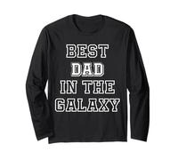 Best Dad in the Galaxy Regalo del Día del Padre Kid Papa Tee Family Manga Larga