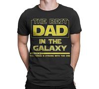 Best Dad In The Galaxy T-Shirt Force Is Strong with This One Funny tee Tops Men's T-Shirt Black M