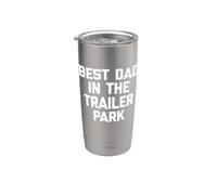 Best Dad In The Trailer Park Shirt Funny Dating Redneck Dad Vaso térmico de acero inoxidable de doble pared
