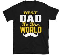 Best Dad in The World Father Day Papa Funny Dad T Shirt Men T Shirt 100% Cotton Sleeve Shirt Black