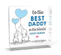 Best Daddy In The World Gifts - Placa acrílica decorativa para el Día del Padre para el Día del Padre para papá, abuelo, de hijo e hija, recuerdo para papá nuevo