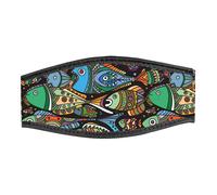 Best Divers Funda Para La Correa De La Máscara De Buceo Coloured Fishes Double Velcro Head Band