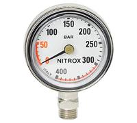 Best divers - Manómetro nitrox Ø 45 x 20 mm, Vidrio plástico (Solo Cabeza), Unisex para Adulto, Gris,