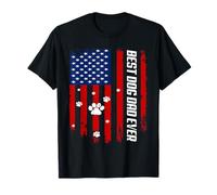 Best Dog Dad Ever American Flag Father's Day For Dog Daddy Camiseta