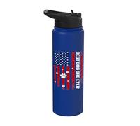 Best Dog Dad Ever American Flag Father's Day For Dog Daddy Stainless Steel Insulated Water Bottle