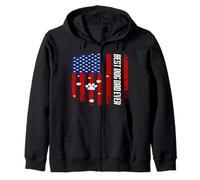 Best Dog Dad Ever American Flag Father's Day For Dog Daddy Sudadera con Capucha