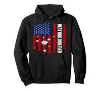 Best Dog Dad Ever American Flag Father's Day For Dog Daddy Sudadera con Capucha