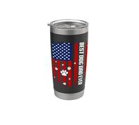 Best Dog Dad Ever American Flag Father's Day For Dog Daddy Vaso térmico de acero inoxidable de doble pared