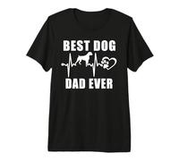 Best Dog Dad Ever Boxer Dog Heartbeat Paw Puppy Lover Camiseta Premium