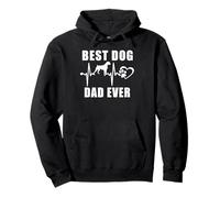 Best Dog Dad Ever Boxer Dog Heartbeat Paw Puppy Lover Sudadera con Capucha