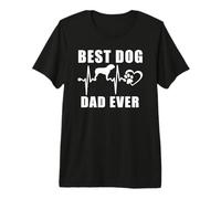 Best Dog Dad Ever Bulldog Dog Heartbeat Paw Puppy Lover Camiseta Premium