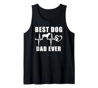 Best Dog Dad Ever Bulldog Dog Heartbeat Paw Puppy Lover Camiseta sin Mangas