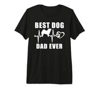 Best Dog Dad Ever Chow Chow Dog Heartbeat Paw Puppy Lover Camiseta Premium