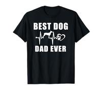 Best Dog Dad Ever Dobermann Dog Heartbeat Paw Lover Camiseta