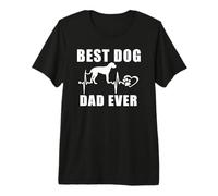 Best Dog Dad Ever Great Dane Dog Heartbeat Paw Puppy Lover Camiseta Premium