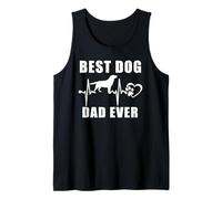 Best Dog Dad Ever Labrador Retriever Dog Heartbeat Paw Puppy Camiseta sin Mangas
