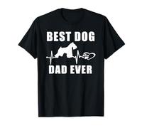 Best Dog Dad Ever Miniature Schnauzer Dog Heartbeat Paw Camiseta