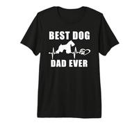 Best Dog Dad Ever Miniature Schnauzer Dog Heartbeat Paw Camiseta Premium