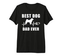 Best Dog Dad Ever Shar Pei Dog Heartbeat Paw Puppy Lover Camiseta Premium