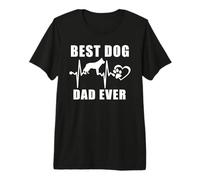 Best Dog Dad Ever Siberian Husky Dog Heartbeat Paw Puppy Camiseta Premium