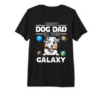 Best Dog Dad In The Galaxy Australian Shepherd Dogs Lovers Camiseta Premium