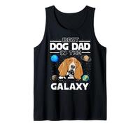 Best Dog Dad In The Galaxy Basset Hound Funny Dogs Lovers Camiseta sin Mangas