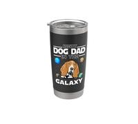 Best Dog Dad In The Galaxy Basset Hound Funny Dogs Lovers Vaso térmico de acero inoxidable de doble pared
