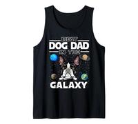 Best Dog Dad In The Galaxy Boston Terrier Puppy Dogs Lovers Camiseta sin Mangas