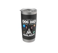 Best Dog Dad In The Galaxy Boston Terrier Puppy Dogs Lovers Vaso térmico de acero inoxidable de doble pared