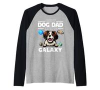 Best Dog Dad In The Galaxy Brittany Dog Puppy Dogs Lovers Camiseta Manga Raglan
