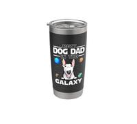 Best Dog Dad In The Galaxy Bull Terrier Puppy Dogs Lovers Vaso térmico de acero inoxidable de doble pared