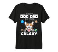 Best Dog Dad In The Galaxy Corgi Puppy Dogs Lovers Camiseta Premium