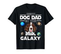 Best Dog Dad In The Galaxy English Springer Spaniel Dogs Camiseta