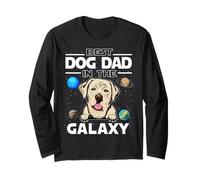 Best Dog Dad In The Galaxy Labrador Retriever Puppy Dogs Manga Larga