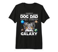 Best Dog Dad In The Galaxy Papillon Puppy Dogs Lovers Camiseta Premium