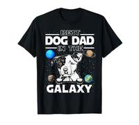 Best Dog Dad In The Galaxy Pit Bull Puppy Dogs Lovers Camiseta