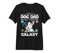 Best Dog Dad In The Galaxy Pit Bull Puppy Dogs Lovers Camiseta Premium