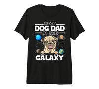 Best Dog Dad In The Galaxy Pug Puppy Dogs Lovers Camiseta Premium