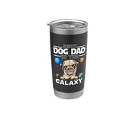 Best Dog Dad In The Galaxy Pug Puppy Dogs Lovers Vaso térmico de acero inoxidable de doble pared
