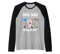 Best Dog Dad In The Galaxy Shiba Inu Puppy Dogs Lovers Camiseta Manga Raglan