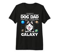 Best Dog Dad In The Galaxy Siberian Husky Puppy Dogs Lovers Camiseta Premium