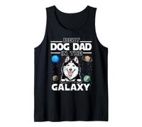 Best Dog Dad In The Galaxy Siberian Husky Puppy Dogs Lovers Camiseta sin Mangas