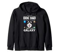 Best Dog Dad In The Galaxy Siberian Husky Puppy Dogs Lovers Sudadera con Capucha