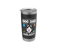 Best Dog Dad In The Galaxy Siberian Husky Puppy Dogs Lovers Vaso térmico de acero inoxidable de doble pared