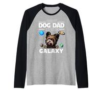 Best Dog Dad In The Galaxy Yorkshire Terrier Dogs Lovers Camiseta Manga Raglan