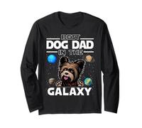 Best Dog Dad In The Galaxy Yorkshire Terrier Dogs Lovers Manga Larga