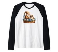 Best Dog Dad Pug Grandpa In A Flower Dog Basket For Pug Mom Camiseta Manga Raglan
