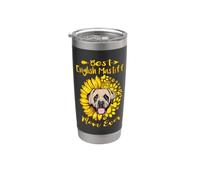Best English Mastiff Dog Mom Ever Sunflower Funny Paw Lover Vaso térmico de acero inoxidable de doble pared